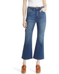 Hidden Jeans - Happi Raw Hem High Waist Crop Flare Jeans - Lyst
