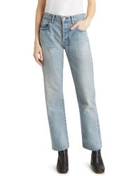 Moussy - Neely Distressed High Waist Straight Leg Jeans - Lyst