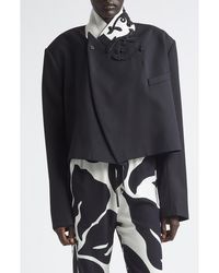 Dries Van Noten - Bosea Crop Embroidered Wool Gabardine Jacket - Lyst