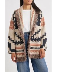 Pendleton - Fringe Trim Cotton & Merino Wool Cardigan - Lyst