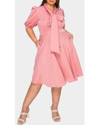 L I V D - Carina Donna Fit & Flare Midi Dress - Lyst