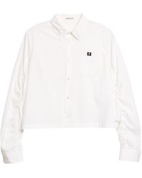 Undercover - Boxy Crop Cotton Button-Up Shirt - Lyst