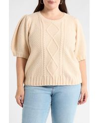 Sugarlips - Puff Sleeve Cable Stitch Sweater - Lyst