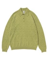 vowels - Eyelet Polo Sweater - Lyst