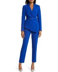 Tahari - Peak Lapel Belted Blazer & Pants Set - Lyst