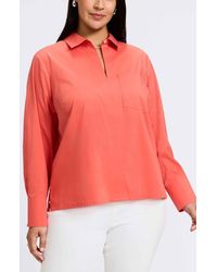 Foxcroft - Bella Solid Popover Top - Lyst