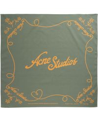 Acne Studios - Vay Logo Print Organic Cotton Square Scarf - Lyst