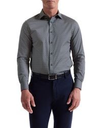 Bugatchi - Axel Trim Fit Leaf Print Stretch Cotton Button-Up Shirt - Lyst