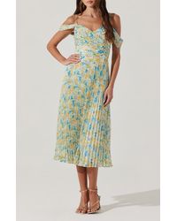 strapless open back dress Women's Pleated Golden Maxi Dress | Vixen Collection main image 1