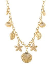 Jessica Simpson - Ocean Charms Necklace For +3-Tone Chunky Necklace With 9 Charms - Lyst