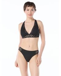 Carmen Marc Valvo - See Through Crochet Halter Bikini Top - Lyst