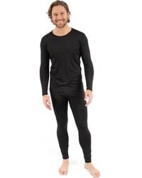 Leveret - Two-Piece Thermal Long Sleeve Solid Pajamas - Lyst