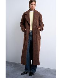 TOPSHOP - Chuck On Faux Shearling Longline Coat - Lyst