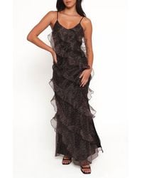 Petal & Pup - Ciao Leopard Print Ruffle Chiffon Maxi Dress - Lyst