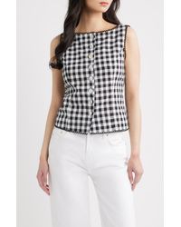 a.ren - Maelle Gingham Button-Up Top - Lyst