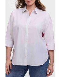 Foxcroft - Meghan Para Blooms Mix Print Stretch Cotton Blend Button-Up Shirt - Lyst
