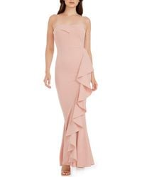 Dress the Population - Paris Ruffle Strapless Mermaid Gown - Lyst