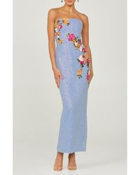 HELSI - Silvia Floral Sequin Strapless Cocktail Dress - Lyst