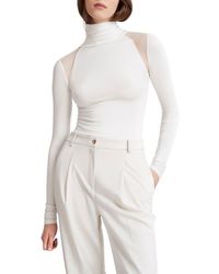 MARCELLA - Maria Mesh Inset Turtleneck Top - Lyst