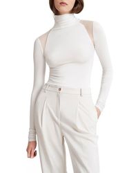 MARCELLA - Maria Mesh Inset Turtleneck Top - Lyst