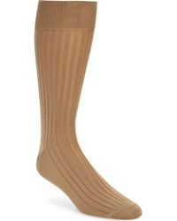 Nordstrom - Ribbed Mercerized Cotton Blend Dress Socks - Lyst