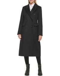 Karl Lagerfeld - Wool Blend Double Breasted Coat - Lyst