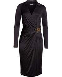 Versace - Medusa '95 Long Sleeve Wrap Dress - Lyst