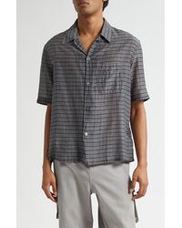 Our Legacy - Heusen Picnic Check Short Sleeve Cotton & Silk Button-Up Shirt - Lyst