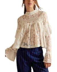 Free People - Lilabeth Sheer Lace Top - Lyst