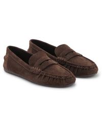 Mango - Suede Penny Loafer - Lyst