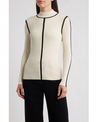 Tahari - The Chani Rib Mock Neck Top - Lyst