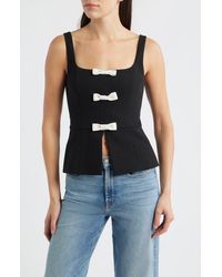 French Connection - Azra Bow Sleeveless Peplum Top - Lyst