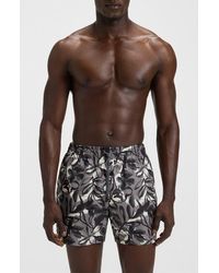 BOSS - Pirhana Abstract Floral Swim Trunks - Lyst