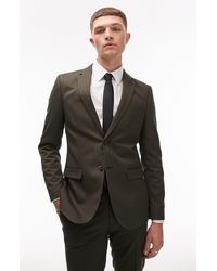 TOPMAN - Skinny Fit Herringbone Suit Jacket - Lyst