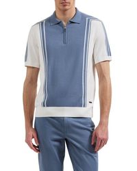 Bugatchi - Quarter Zip Cotton Polo Sweater - Lyst