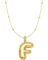 Emma Rae - 14K Plated Bubble Initial Pendant Necklace - Lyst