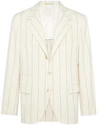 Brunello Cucinelli - Chalk Stripe Deconstructed Blazer - Lyst