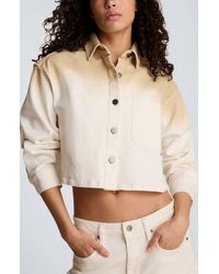 Kenneth Cole - Oversize Dip Dye Crop Shacket - Lyst