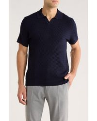 Robert Barakett - Rylan Johnny Collar Cotton Blend Polo Sweater - Lyst