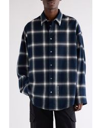 Acne Studios - Setar Shadow Check Long Sleeve Flannel Button-Up Shirt - Lyst