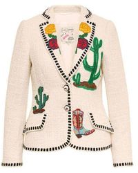 Maison Common - Blazer With Embroidery Patches - Lyst