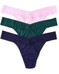 Hanky Panky - Dream Lace Trim Thong - Pack Of 3 - Lyst