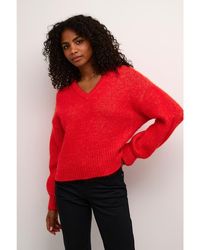 Kaffe - Katrina V-Neck Casual Fit Pullover - Lyst
