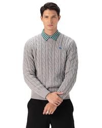 Members Only - Crew Neck Cable Sweater - Lyst
