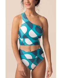Nanis - One Shoulder Crop Swim Top - Lyst