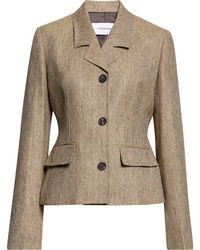 Ferragamo - Single Breasted Linen Jacket - Lyst