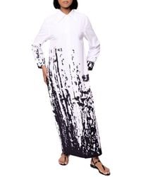 DAI MODA - Bali Print Long Sleeve Maxi Shirtdress - Lyst