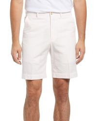 Berle - Flat Front Seersucker Shorts - Lyst