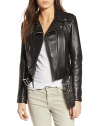 Schott Nyc Crop Leather Jacket - Gray