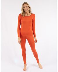 Leveret - Two-Piece Thermal Long Sleeve Solid Pajamas - Lyst